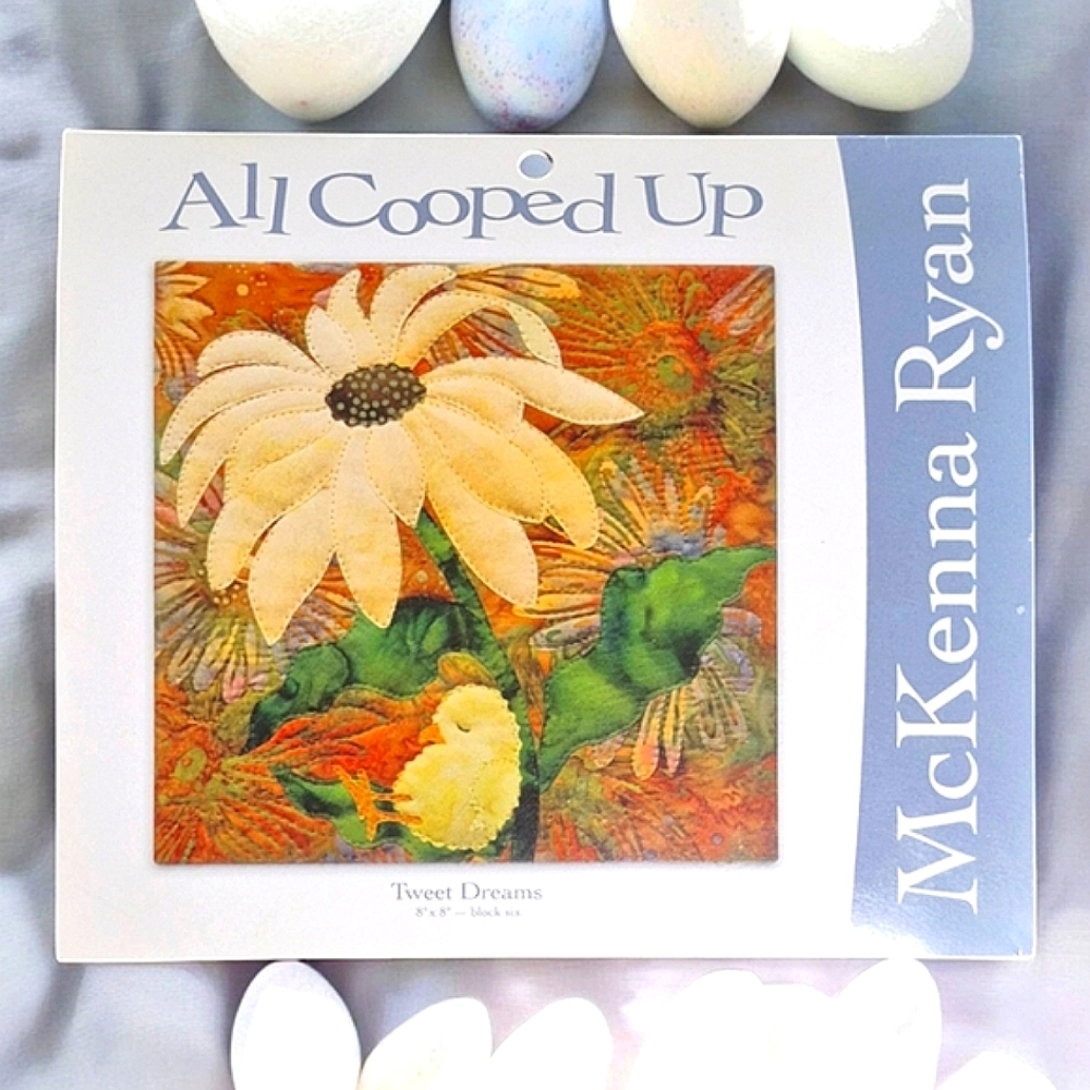 McKenna Ryan Sunflower and Chick Tweet Dreams Quilt Pattern 8×8" block